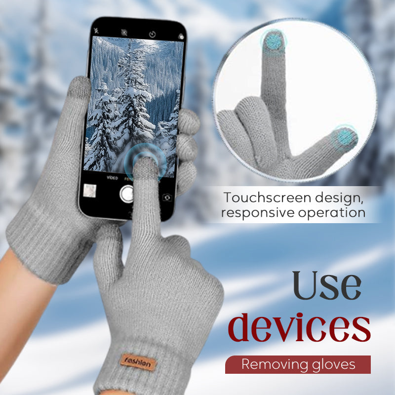 Gants chauds en tricot thermique compatibles avec les écrans tactiles
