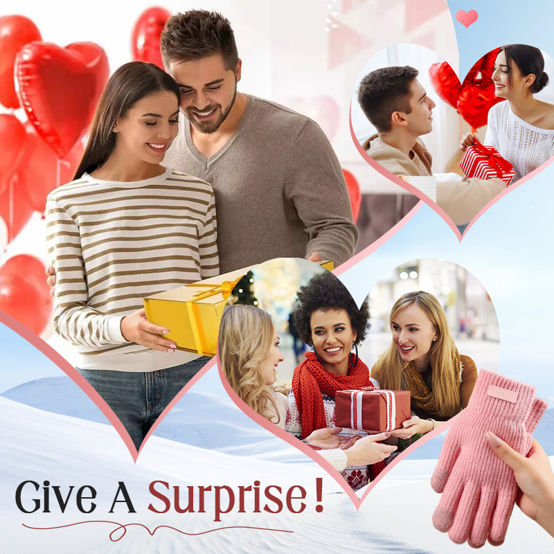 Warme Thermostrickhandschuhe mit Touchscreen-Funktion