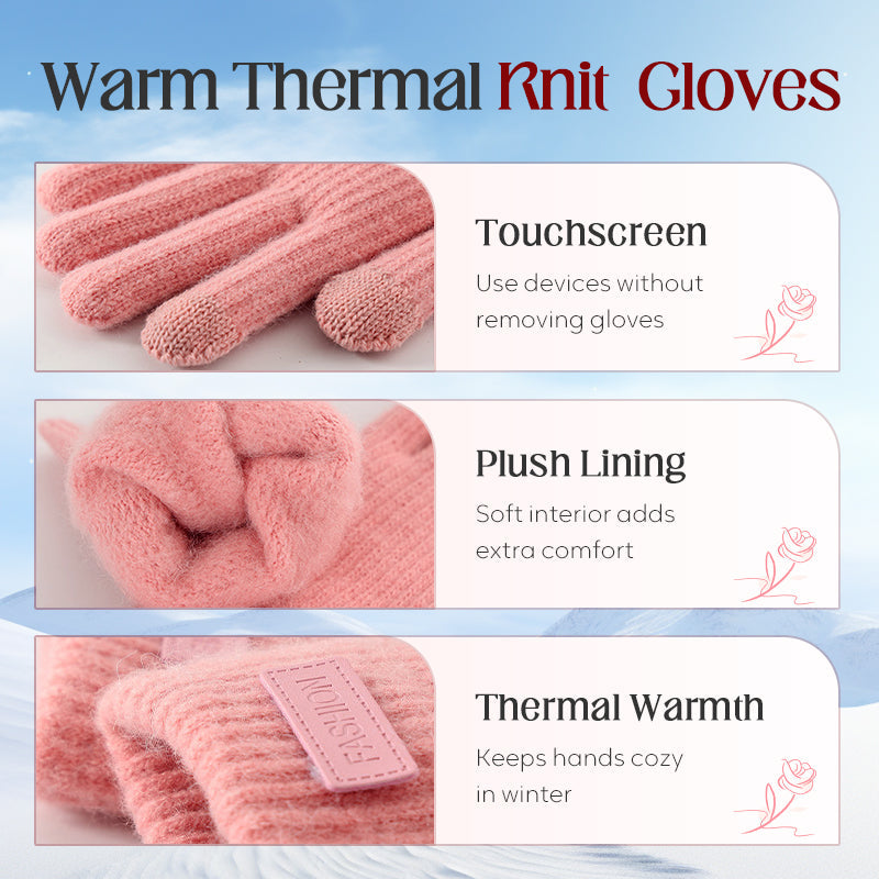 Warme Thermostrickhandschuhe mit Touchscreen-Funktion