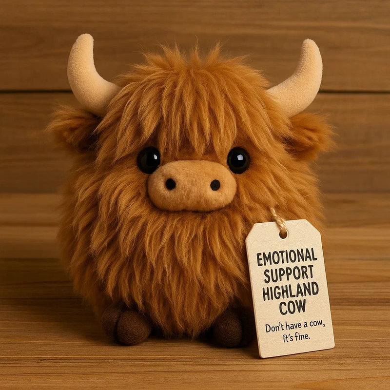 🔥Soldes de Noël : 50 % de réduction !!🔥🔥 Peluche vache Highland à soutien émotionnel🎉 