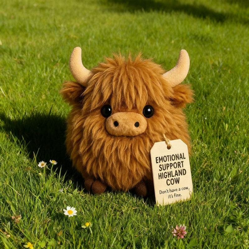 🔥Soldes de Noël : 50 % de réduction !!🔥🔥 Peluche vache Highland à soutien émotionnel🎉 
