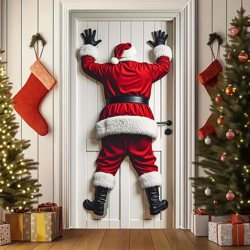 Bannière décorative de porte de Noël – Décoration de porte amusante avec le Père Noël pour une maison festive 🎁