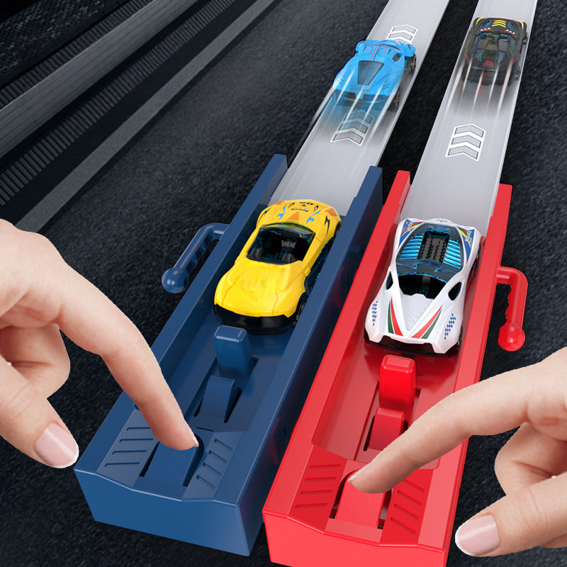 Doppel-Spielzeugauto-Starter-Rennbahn-Set für Kinder