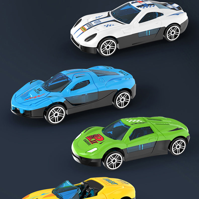 Circuit de course double pour petites voitures, idéal pour les enfants.