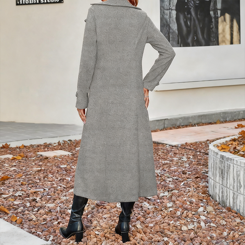 🔥Méga promotion du Black Friday ! – 50 % de réduction !🔥 Manteau long et chaud pour femme avec double patte de boutonnage🧥