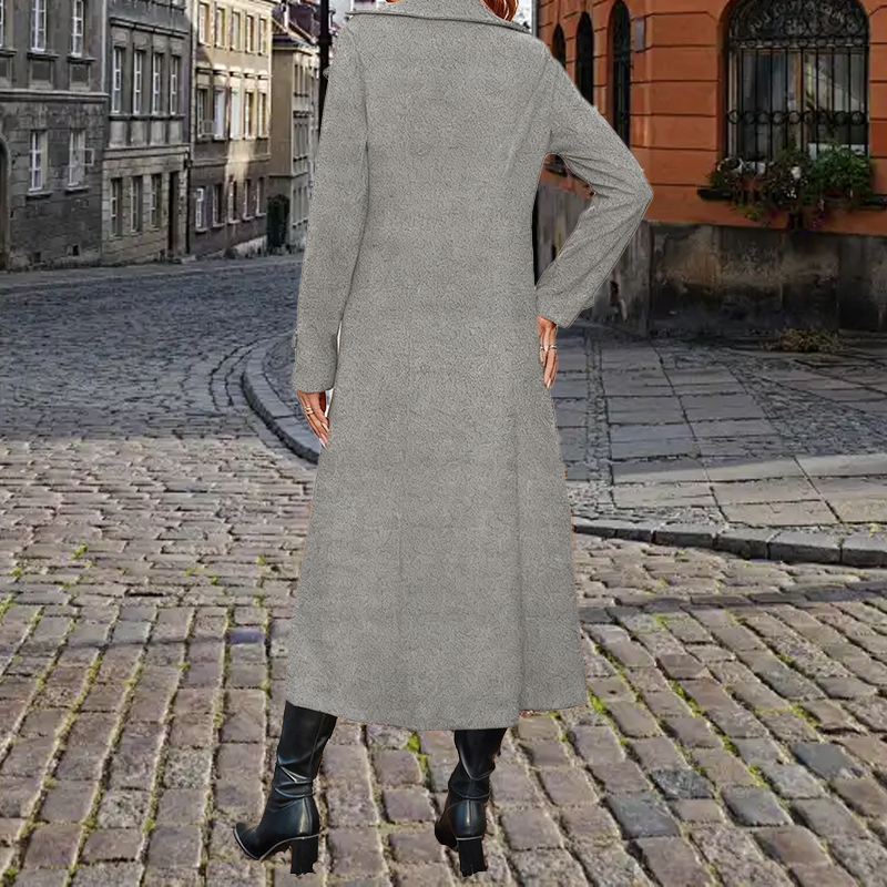 🔥Méga promotion du Black Friday ! – 50 % de réduction !🔥 Manteau long et chaud pour femme avec double patte de boutonnage🧥