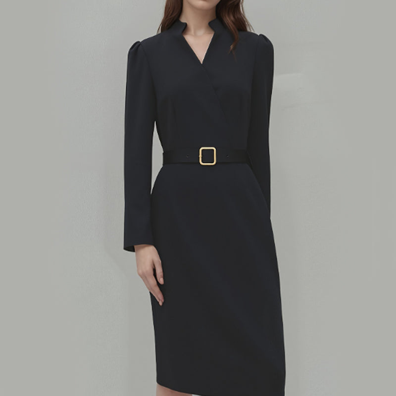 ✨Kuschelwohl™ Elegantes Slim-Fit Kleid mit V-Ausschnitt – Perfekt für Winter & Festtage | Weihnachtsrabatt bis –40 % 🎁