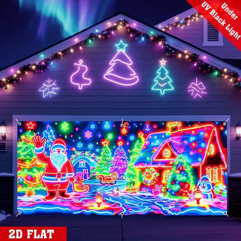 🎄Soldes de Noël – 60 % de réduction ! Bannière décorative pour porte de garage de Noël 