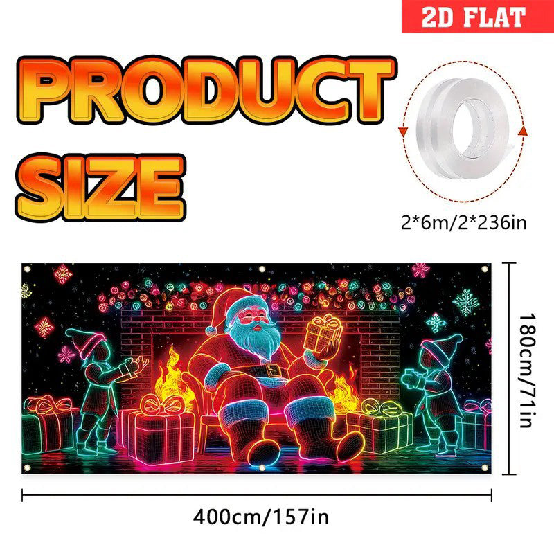 🎄Soldes de Noël – 60 % de réduction ! Bannière décorative pour porte de garage de Noël 
