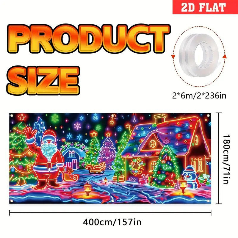 🎄Soldes de Noël – 60 % de réduction ! Bannière décorative pour porte de garage de Noël 