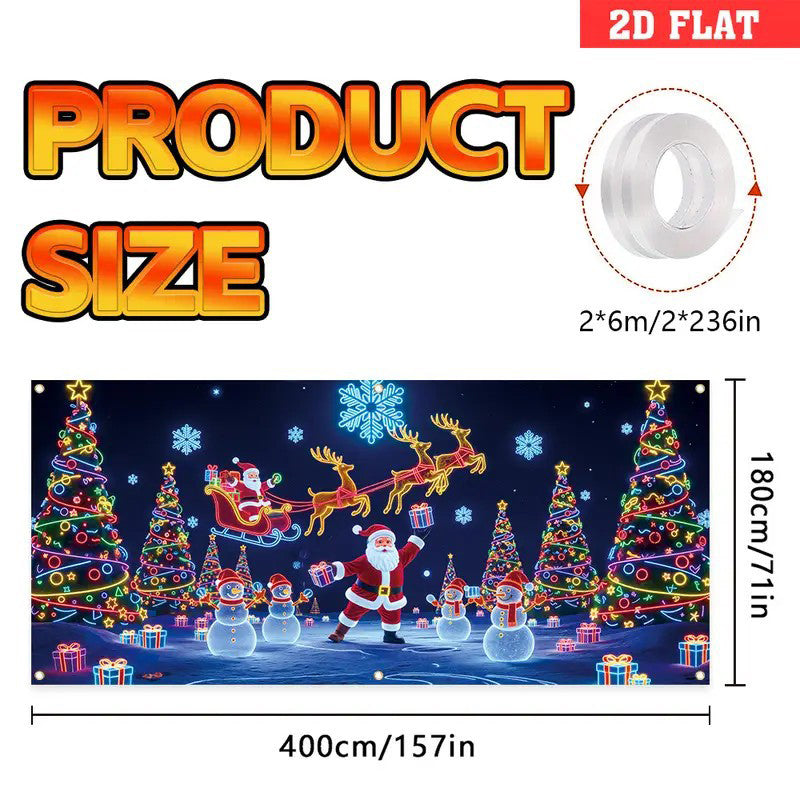 🎄Soldes de Noël – 60 % de réduction ! Bannière décorative pour porte de garage de Noël 