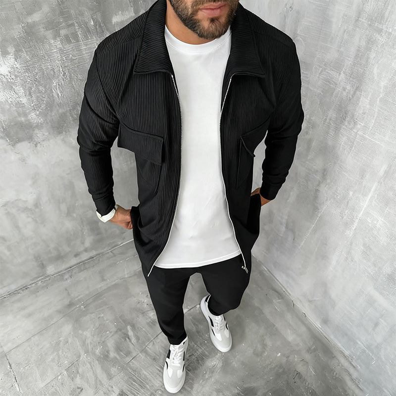 Minimalistisches Herren-Jacket und -Hose, 2-teiliges Set