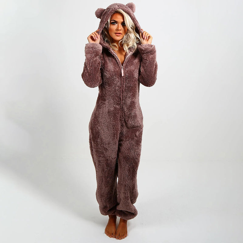 ✨🦊 Combinaison à capuche ultra-douce pour se détendre – tissu pelucheux, design ludique et coupe confortable (Un indispensable pour des moments cocooning à la maison !)