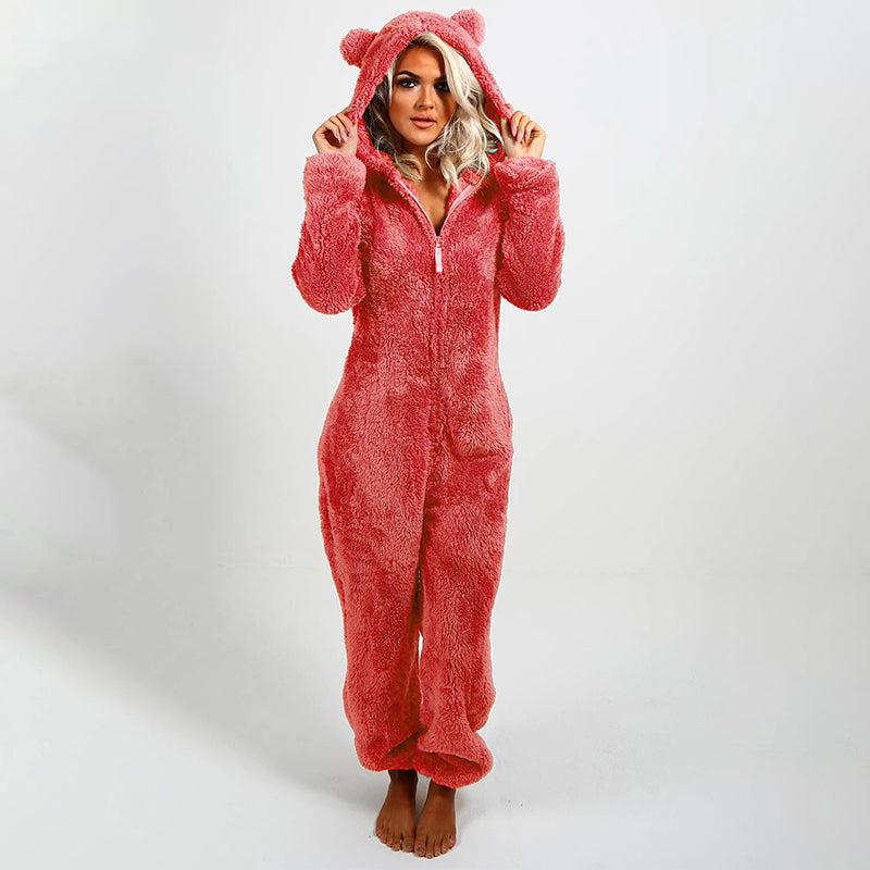 ✨🦊 Combinaison à capuche ultra-douce pour se détendre – tissu pelucheux, design ludique et coupe confortable (Un indispensable pour des moments cocooning à la maison !)