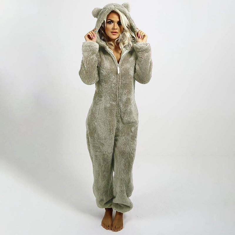 ✨🦊 Combinaison à capuche ultra-douce pour se détendre – tissu pelucheux, design ludique et coupe confortable (Un indispensable pour des moments cocooning à la maison !)