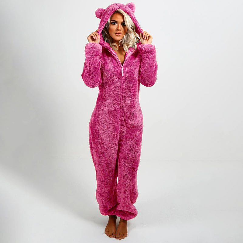 ✨🦊 Combinaison à capuche ultra-douce pour se détendre – tissu pelucheux, design ludique et coupe confortable (Un indispensable pour des moments cocooning à la maison !)