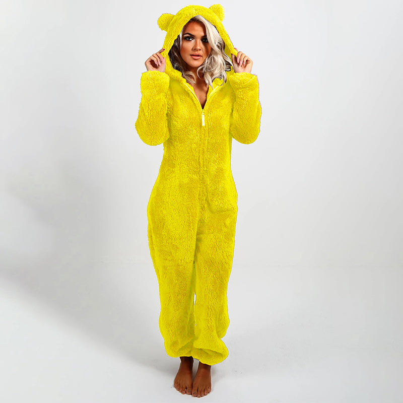 ✨🦊 Ultraweicher Kapuzen-Einteiler zum Entspannen – Plüschstoff, verspieltes Design und bequeme Passform (Ein Muss für gemütliche Stunden zu Hause!)