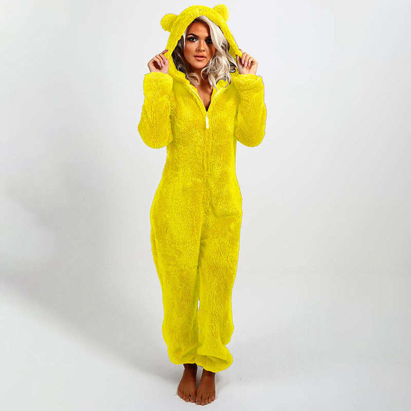 ✨🦊 Combinaison à capuche ultra-douce pour se détendre – tissu pelucheux, design ludique et coupe confortable (Un indispensable pour des moments cocooning à la maison !)