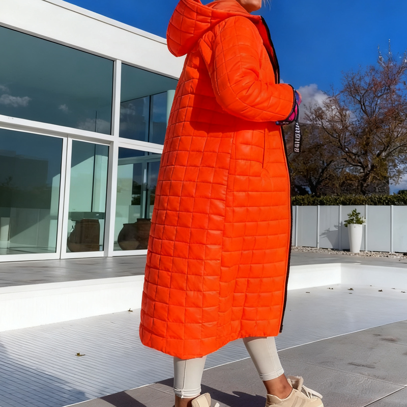 Trendige Lange Stepp-Daunenjacke mit Kapuze für Damen | Winterkollektion 2025 | Weihnachtsrabatt bis –40 % 🎄