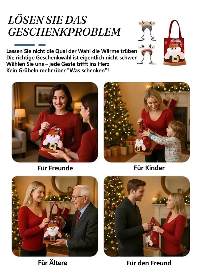 Original Festliche Weihnachtsgeweihmütze – Superweich, Warm & Niedlich ❄️🎅