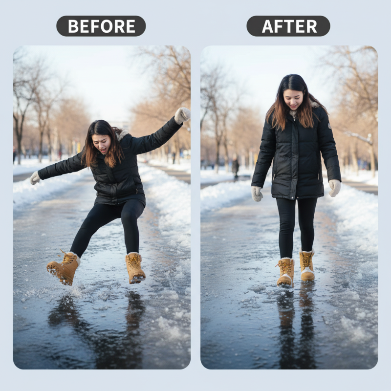 Crampons à glace universels à 5 dents pour chaussures et bottes
