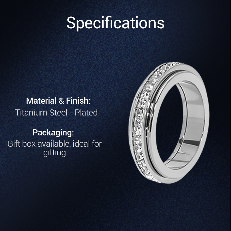 💍 Kuschelwohl™ Rotationsbar Spinnerring aus Titanstahl mit Zirkonia – Funkelnde Eleganz | Weihnachtsrabatt –30 % 🎁