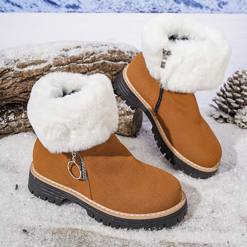 🔥 Jusqu'à épuisement des stocks – 40 % de réduction pour Noël ! 🎄 Bottines Cozy™ pour femmes, en fausse fourrure, doublure chaude et fermeture éclair