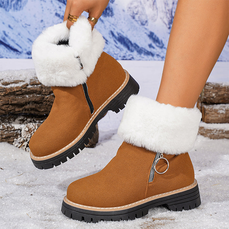 🔥 Jusqu'à épuisement des stocks – 40 % de réduction pour Noël ! 🎄 Bottines Cozy™ pour femmes, en fausse fourrure, doublure chaude et fermeture éclair