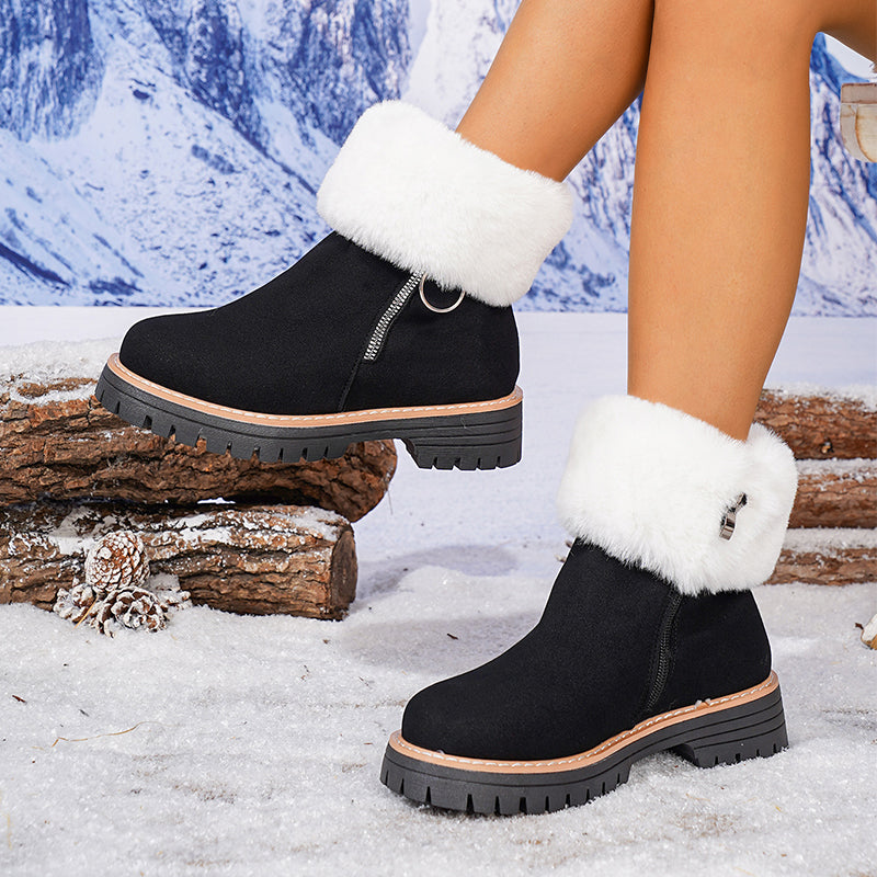 🔥 Jusqu'à épuisement des stocks – 40 % de réduction pour Noël ! 🎄 Bottines Cozy™ pour femmes, en fausse fourrure, doublure chaude et fermeture éclair
