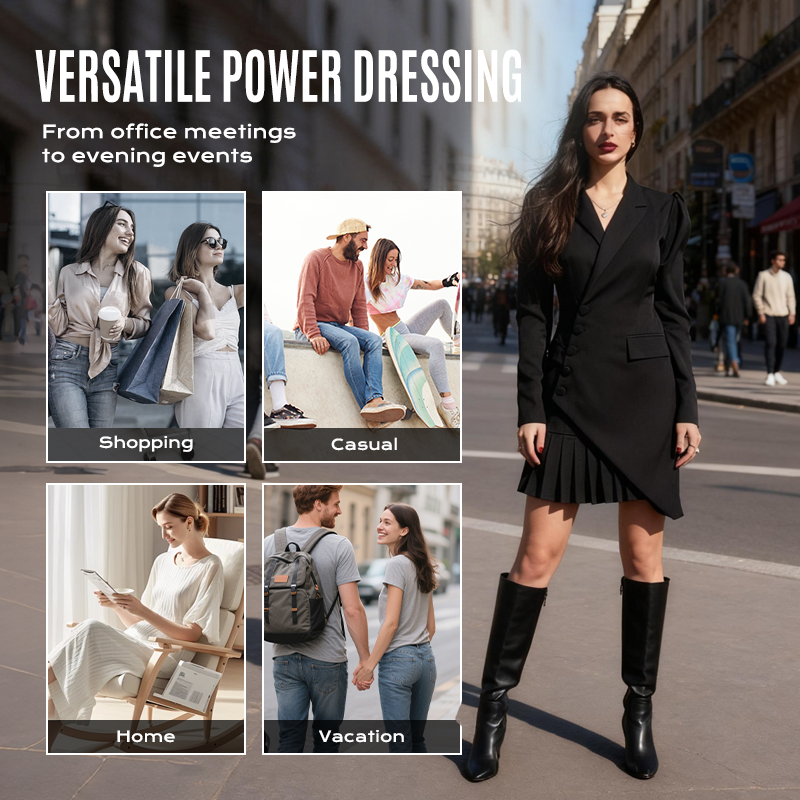 🔥 Robe blazer mini plissée à boutons Kuschelwohl™ – Élégante robe blazer mini plissée | Réduction de Noël –30 % 🎁