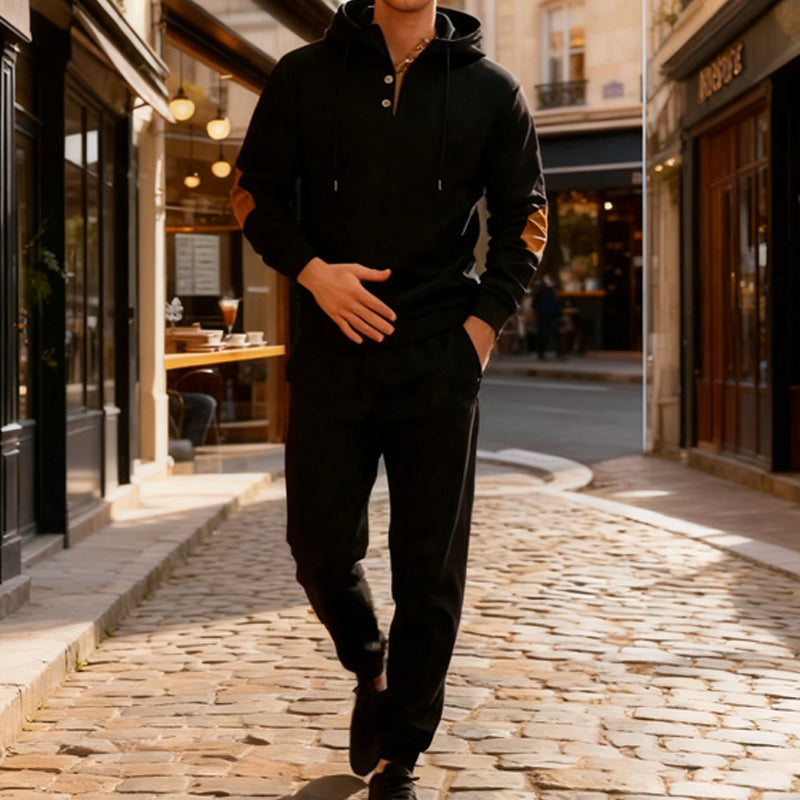 ❄️ Ensemble survêtement homme Cozy™ – Sweat à capuche texturé et pantalon | Soldes d'hiver –40 % 🎁