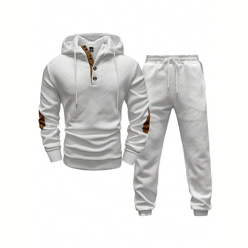 ❄️ Ensemble survêtement homme Cozy™ – Sweat à capuche texturé et pantalon | Soldes d'hiver –40 % 🎁