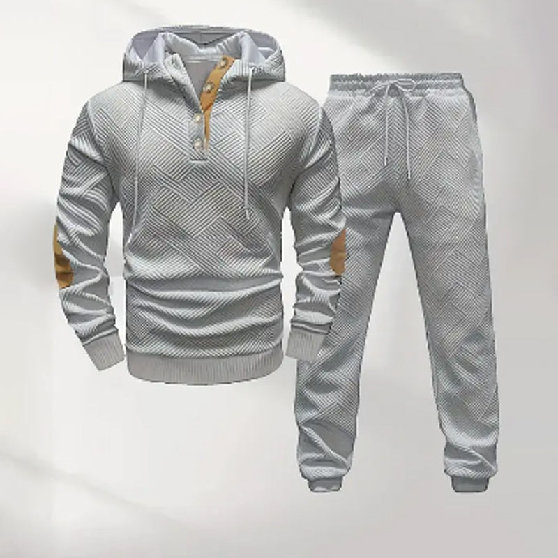 ❄️ Ensemble survêtement homme Cozy™ – Sweat à capuche texturé et pantalon | Soldes d'hiver –40 % 🎁