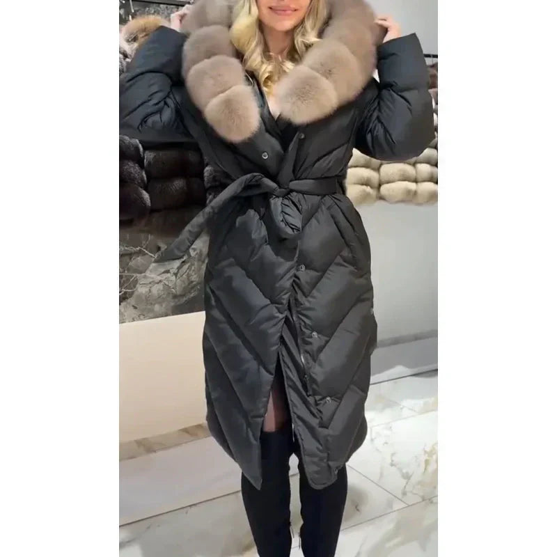 🎄 Manteau d'hiver élégant pour femme Cozy Comfort™ avec col en fausse fourrure – Soldes de Noël ✨ Maintenant à -40 %
