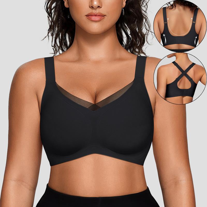 💖DERNIER JOUR -50%💷Soutien-gorge push-up sans armatures et sans coutures en maille avec décolleté en V pour femmes