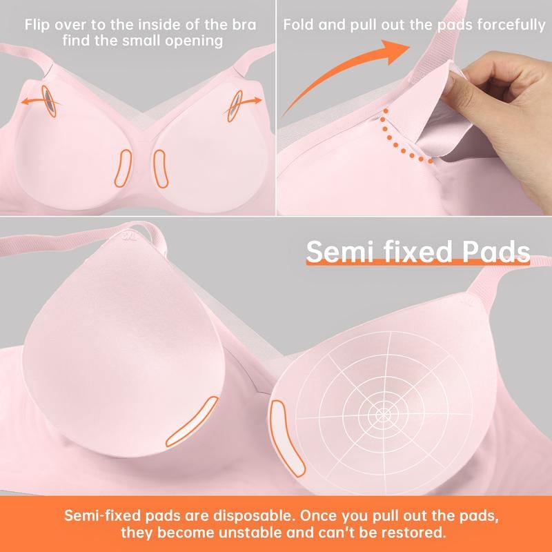 💖DERNIER JOUR -50%💷Soutien-gorge push-up sans armatures et sans coutures en maille avec décolleté en V pour femmes