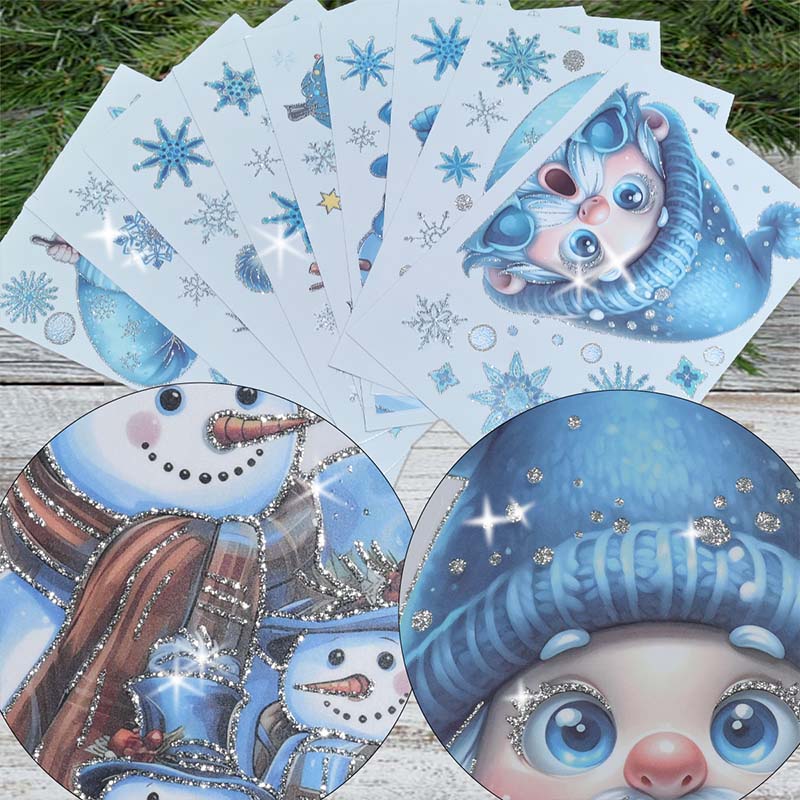 💖 50 % Rabatt!💖Weihnachtliche Glitzer-Fensteraufkleber 9-teilig