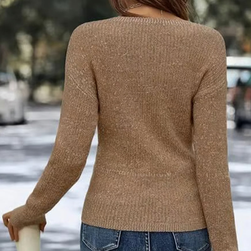 🎁Offre de Noël : 40 % de réduction🎄 | Haut en maille élégant et décontracté à col V pour femme 【Livraison gratuite !!!】