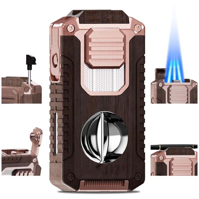 🎅🎁Cadeaux de Noël 🎊Briquet à cigares rechargeable 5 en 1 avec coupe-cigare