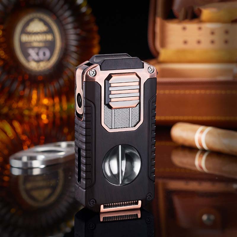 🎅🎁Cadeaux de Noël 🎊Briquet à cigares rechargeable 5 en 1 avec coupe-cigare