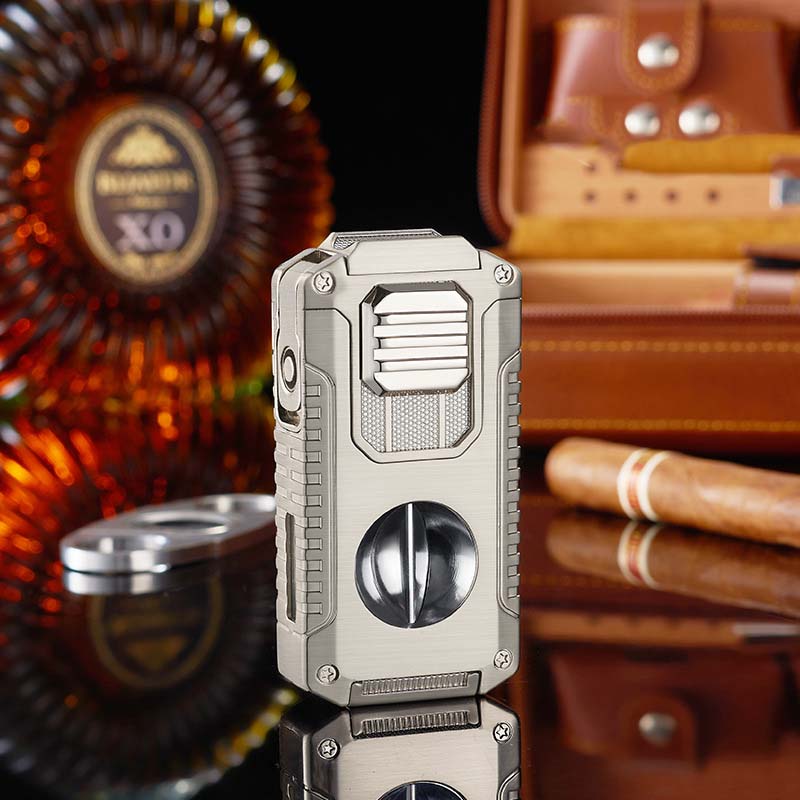 🎅🎁Cadeaux de Noël 🎊Briquet à cigares rechargeable 5 en 1 avec coupe-cigare
