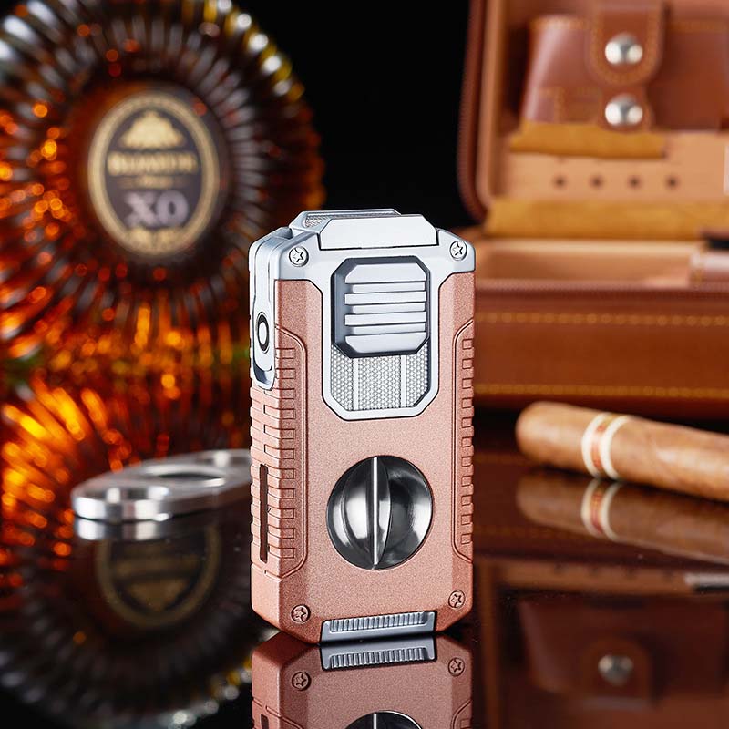 🎅🎁Cadeaux de Noël 🎊Briquet à cigares rechargeable 5 en 1 avec coupe-cigare