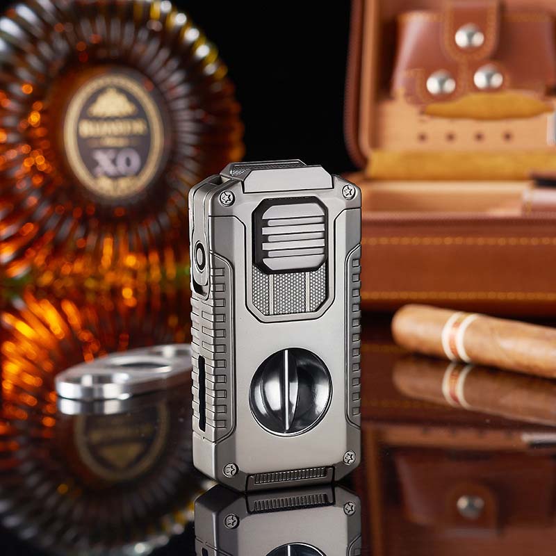 🎅🎁Cadeaux de Noël 🎊Briquet à cigares rechargeable 5 en 1 avec coupe-cigare