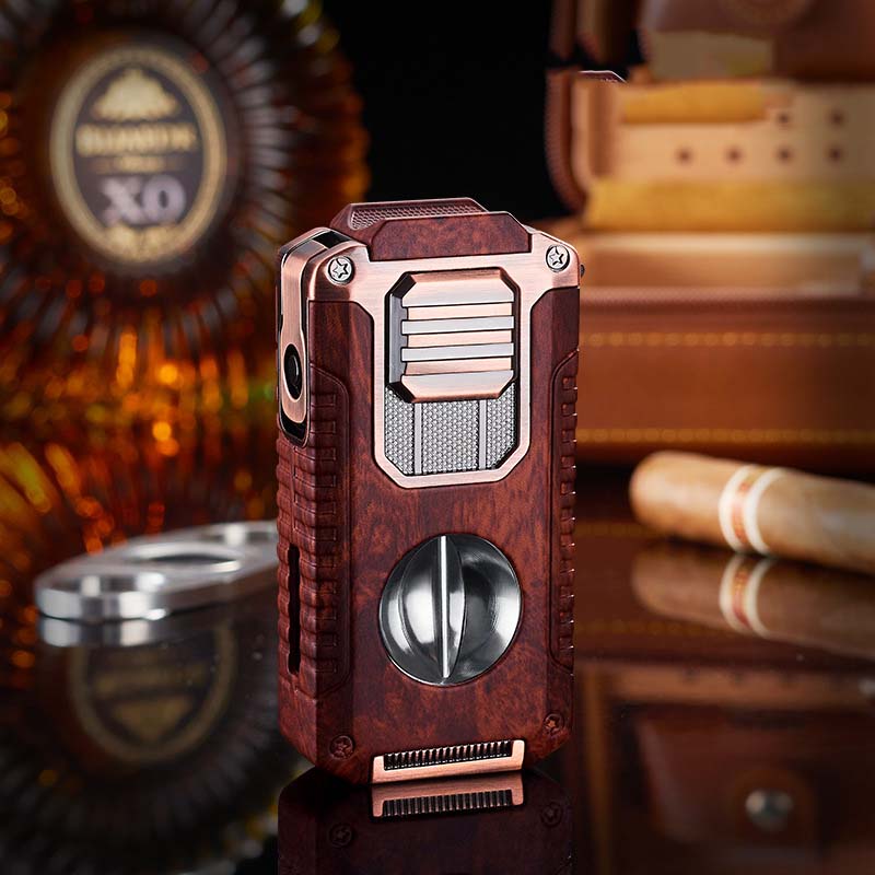🎅🎁Cadeaux de Noël 🎊Briquet à cigares rechargeable 5 en 1 avec coupe-cigare