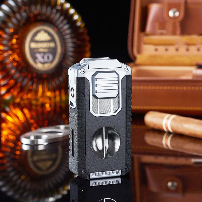 🎅🎁Cadeaux de Noël 🎊Briquet à cigares rechargeable 5 en 1 avec coupe-cigare