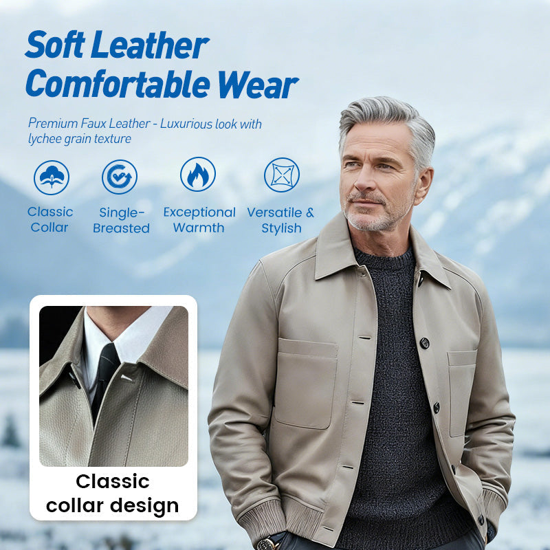 Veste classique pour homme en similicuir, confortable et élégante – chaude et polyvalente, actuellement en promotion pour Noël 🎄