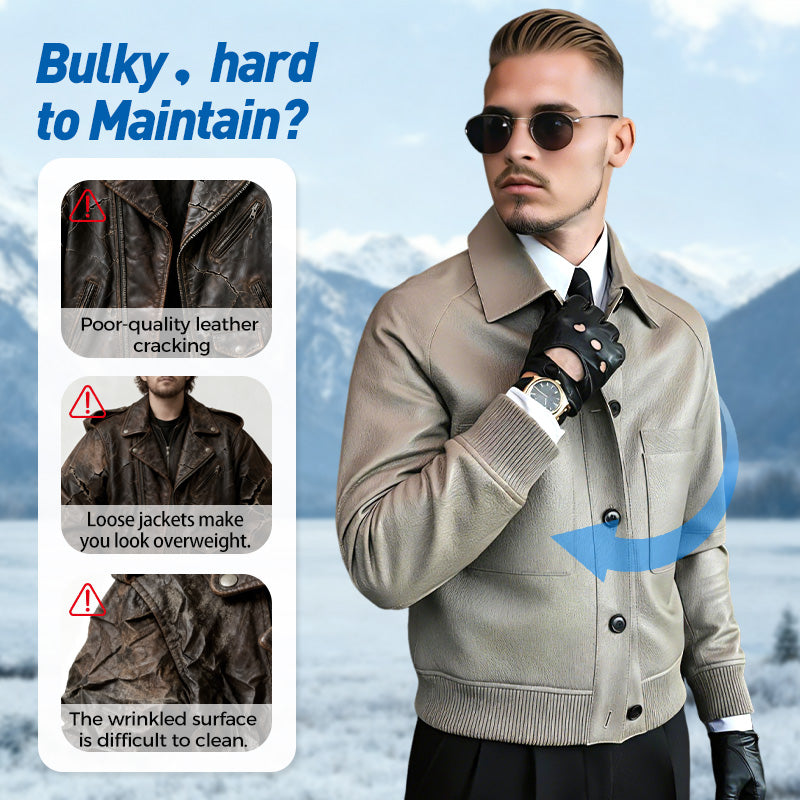 Veste classique pour homme en similicuir, confortable et élégante – chaude et polyvalente, actuellement en promotion pour Noël 🎄