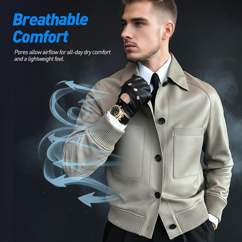 Veste classique pour homme en similicuir, confortable et élégante – chaude et polyvalente, actuellement en promotion pour Noël 🎄