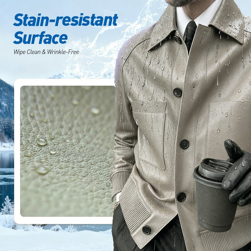 Veste classique pour homme en similicuir, confortable et élégante – chaude et polyvalente, actuellement en promotion pour Noël 🎄