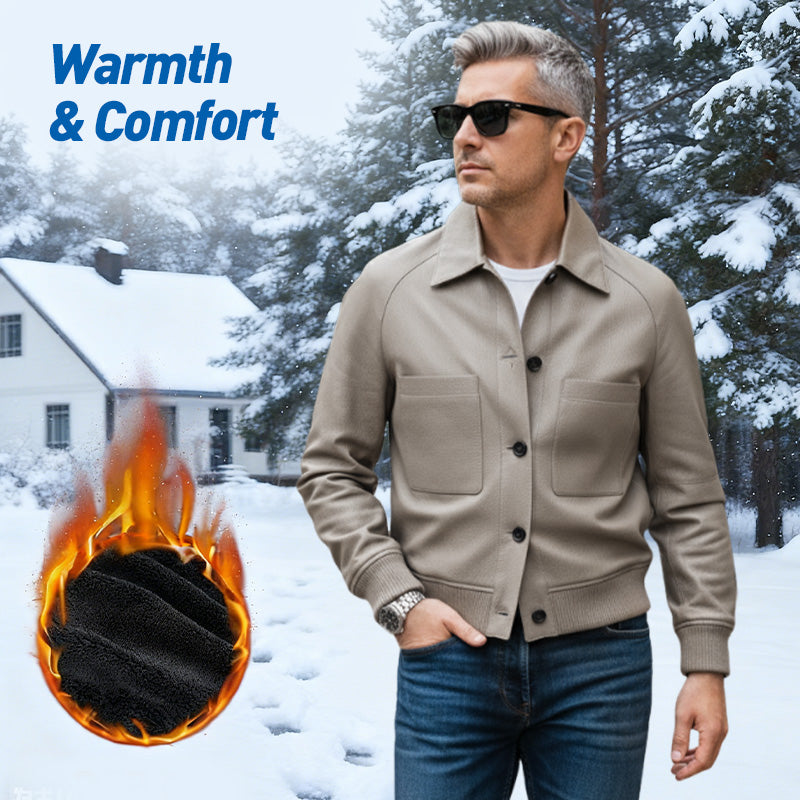 Veste classique pour homme en similicuir, confortable et élégante – chaude et polyvalente, actuellement en promotion pour Noël 🎄